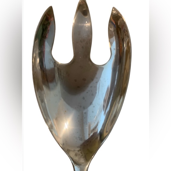 Regal Silver Hong Kong Silver Plated Serving Set Salad 2 Pc Shiny Spoon & Fork - Picture 4 of 14